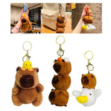 Maxbell Capybara Plush Keychain Soft Keyring Charm for Children Adults Hoilday Gifts Style A