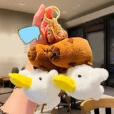 Maxbell Capybara Plush Keychain Soft Keyring Charm for Children Adults Hoilday Gifts Style A