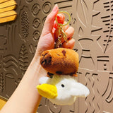 Maxbell Capybara Plush Keychain Soft Keyring Charm for Children Adults Hoilday Gifts Style A