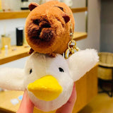 Maxbell Capybara Plush Keychain Soft Keyring Charm for Children Adults Hoilday Gifts Style A