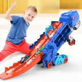 Maxbell Dinosaur Eating Cars Track and Stores with Sliding Track for Children Babies with 2 cars