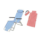 Maxbell 1/6 Doll Deck Chair BJD Doll Beach Chair for DIY Scenery Layout Fairy Garden blue