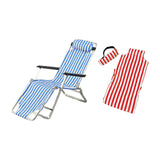 Maxbell 1/6 Doll Deck Chair BJD Doll Beach Chair for DIY Scenery Layout Fairy Garden blue