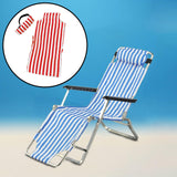 Maxbell 1/6 Doll Deck Chair BJD Doll Beach Chair for DIY Scenery Layout Fairy Garden blue