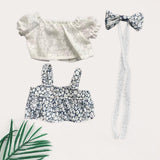 Maxbell Plush Duck Clothes for 15cm Doll Cute Comfortable Costumes Doll Not Included blue