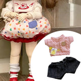 Maxbell Doll T Shirt+Jeans Soft Handmade Clothing for 15cm Pendant Dolls Girls Dolls pink black