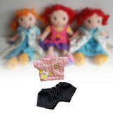 Maxbell Doll T Shirt+Jeans Soft Handmade Clothing for 15cm Pendant Dolls Girls Dolls pink black