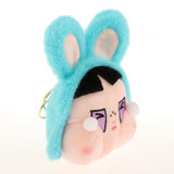 Maxbell Cute Plush Keychain Ornament Funny Keyring for Children Adults Hoilday Gifts dark blue head
