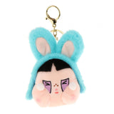Maxbell Cute Plush Keychain Ornament Funny Keyring for Children Adults Hoilday Gifts dark blue head
