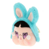 Maxbell Cute Plush Keychain Ornament Funny Keyring for Children Adults Hoilday Gifts dark blue head