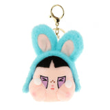 Maxbell Cute Plush Keychain Ornament Funny Keyring for Children Adults Hoilday Gifts dark blue head