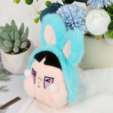 Maxbell Cute Plush Keychain Ornament Funny Keyring for Children Adults Hoilday Gifts dark blue head