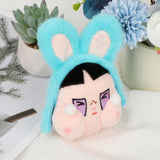 Maxbell Cute Plush Keychain Ornament Funny Keyring for Children Adults Hoilday Gifts dark blue head