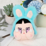Maxbell Cute Plush Keychain Ornament Funny Keyring for Children Adults Hoilday Gifts dark blue head