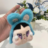 Maxbell Cute Plush Keychain Ornament Funny Keyring for Children Adults Hoilday Gifts dark blue head