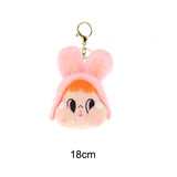 Maxbell Cute Plush Keychain Ornament Funny Keyring for Children Adults Hoilday Gifts pink head