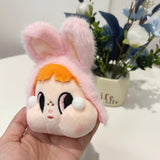 Maxbell Cute Plush Keychain Ornament Funny Keyring for Children Adults Hoilday Gifts pink head