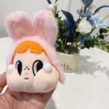 Maxbell Cute Plush Keychain Ornament Funny Keyring for Children Adults Hoilday Gifts pink head