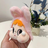 Maxbell Cute Plush Keychain Ornament Funny Keyring for Children Adults Hoilday Gifts pink head