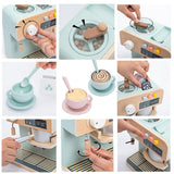 Maxbell Coffee Machine Plaything Wood-made Knickknack for Domestic Kitchen Gathering
