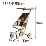 Maxbell Baby Travel Stroller Stable with Sunshade Cover for Outside Shopping Outdoor Coffee Oxford Cloth