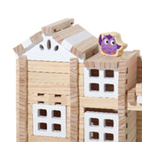 Maxbell Wooden House DIY Building Blocks Set Construction Building for Kids Children B