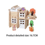 Maxbell Wooden House DIY Building Blocks Set Construction Building for Kids Children B