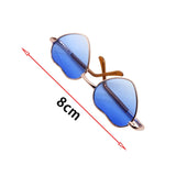 Maxbell Small Doll Glasses DIY Crafts Cute Doll Dress up Eyeglasses for Doll Costume blue to white