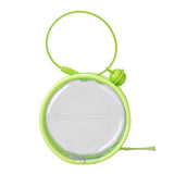 Maxbell Small Doll Storage Bag 7x7x4cm Zipper Closure with Keyring Tiny Figures Case green