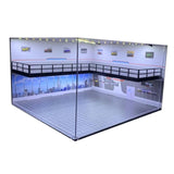 Maxbell 1/64 Model Parking Lot Double Layer for Model Cars Action Figures Collection Landscape Brick