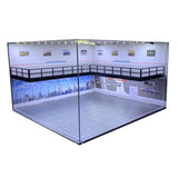Maxbell 1/64 Model Parking Lot Double Layer for Model Cars Action Figures Collection Landscape Brick
