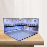 Maxbell 1/64 Model Parking Lot Double Layer for Model Cars Action Figures Collection Landscape Brick