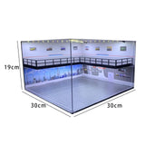 Maxbell 1/64 Model Parking Lot Double Layer for Model Cars Action Figures Collection Landscape Brick