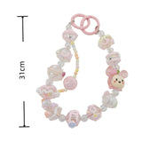 Maxbell 2xKey Ring Bangle Chain House Car Keys Ring Holder Beaded Key Ring Bracelet Pink