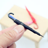 Maxbell Miniature Dollhouse Umbrella Cute Doll Umbrella for Fairy Garden Photo Props Black