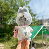 Maxbell 15cm Plush Doll Clothes with Handbag DIY Dress up Soft Stylish Doll Clothing pink