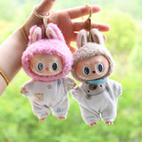 Maxbell 15cm Plush Doll Clothes with Handbag DIY Dress up Soft Stylish Doll Clothing pink