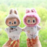 Maxbell 15cm Plush Doll Clothes with Handbag DIY Dress up Soft Stylish Doll Clothing pink