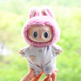 Maxbell 15cm Plush Doll Clothes with Handbag DIY Dress up Soft Stylish Doll Clothing pink