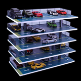 Maxbell 1/32 Diorama Car Parking Lot Display Case Layout Model Car Garage Home Decor 5 layers
