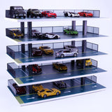 Maxbell 1/32 Diorama Car Parking Lot Display Case Layout Model Car Garage Home Decor 5 layers