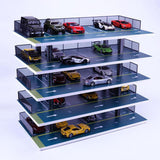Maxbell 1/32 Diorama Car Parking Lot Display Case Layout Model Car Garage Home Decor 5 layers