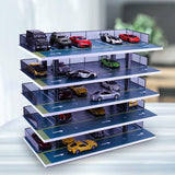 Maxbell 1/32 Diorama Car Parking Lot Display Case Layout Model Car Garage Home Decor 5 layers