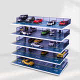 Maxbell 1/32 Diorama Car Parking Lot Display Case Layout Model Car Garage Home Decor 5 layers