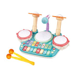 Maxbell Kids Drum Toy Electronic Piano and Drum Set for Kids Preschool Holiday Gifts Blue