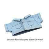 Maxbell 17cm Doll Clothes Removable Dress up Trendy Making Handmade Gift Doll Outfit blue