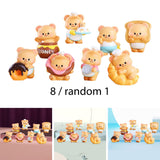 Maxbell 8Pcs Butter Bear Action Figures Unique Desktop Decor Collectible Girls Teens