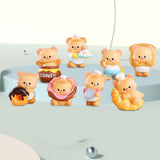 Maxbell 8Pcs Butter Bear Action Figures Unique Desktop Decor Collectible Girls Teens