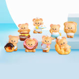 Maxbell 8Pcs Butter Bear Action Figures Unique Desktop Decor Collectible Girls Teens