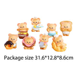 Maxbell 8Pcs Butter Bear Action Figures Unique Desktop Decor Collectible Girls Teens